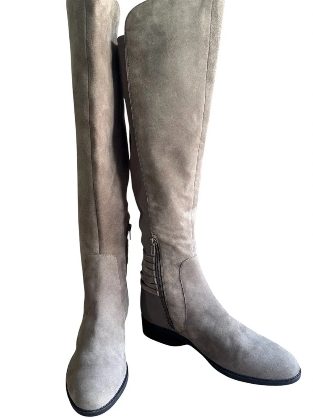 Vince Camuto Pauletta VC-Pauletta Knee High Boots Taupe Leather 7.5 W